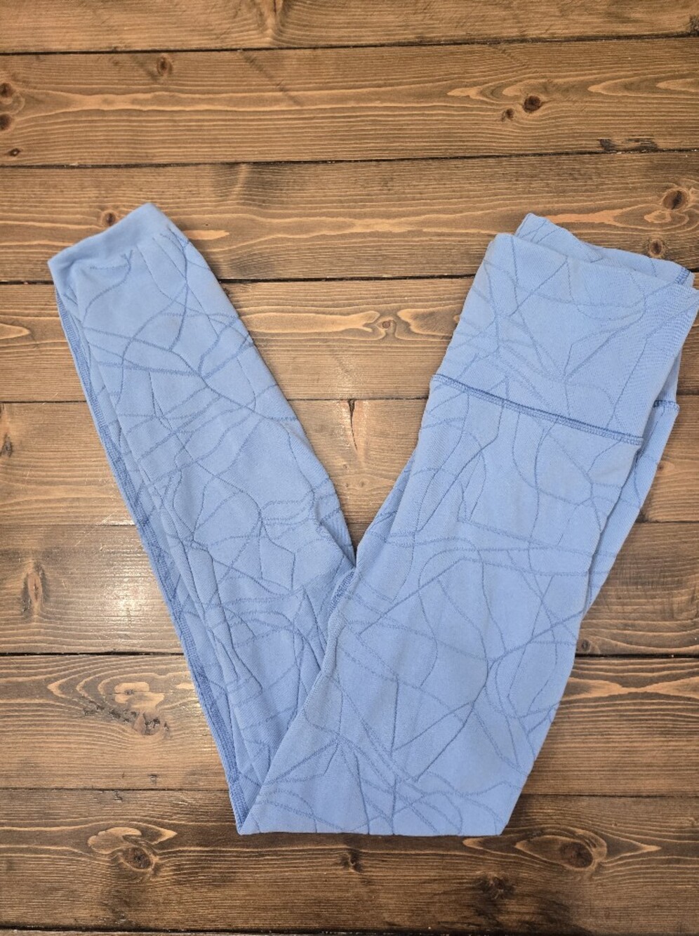 Womens Sweaty Betty Sky Blue Textured Athletic Leggings Size Small